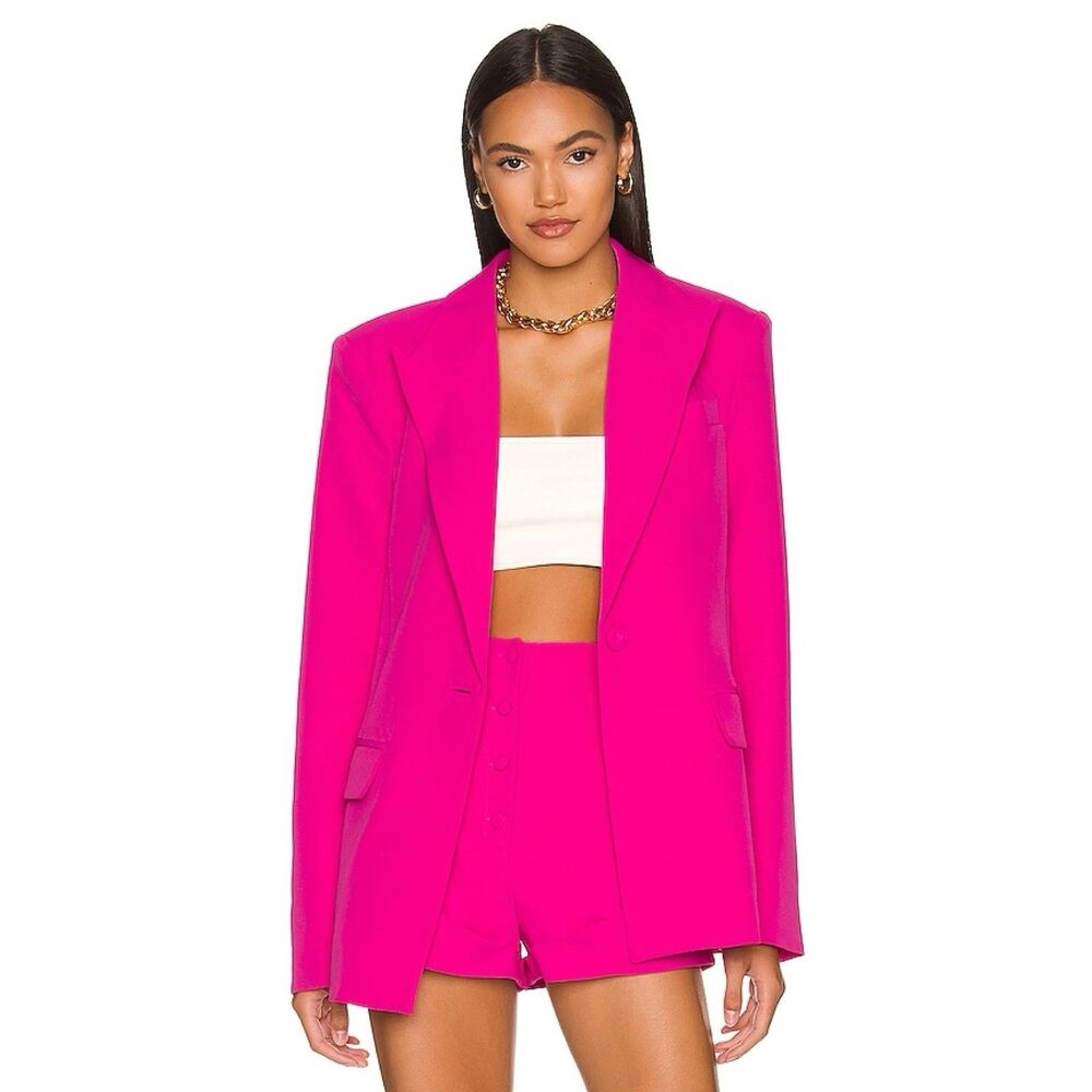 CAMILA COELHO Morena Blazer Hot Pink Revolve in Fuchsia Size Small